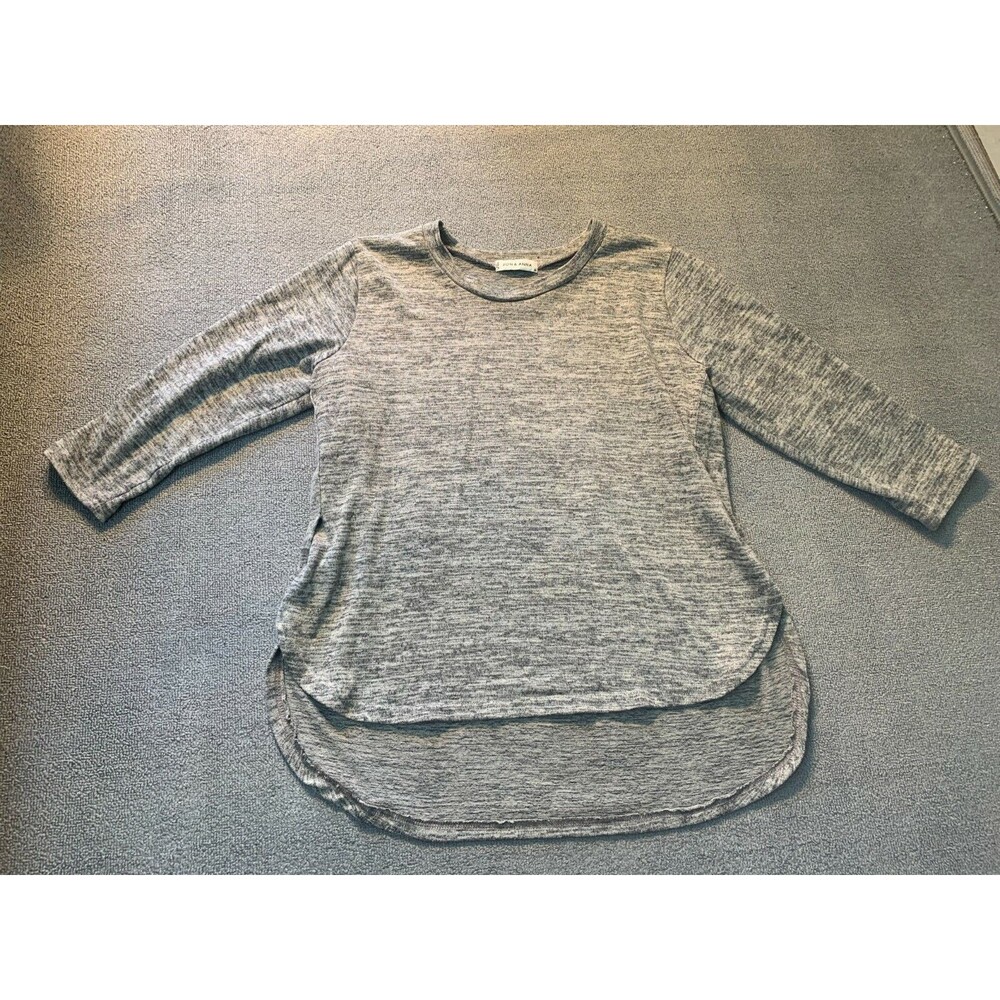 Jon & Anna Womens XL Top XL 3/4 Sleeve Gray Knit Extra Large shirt